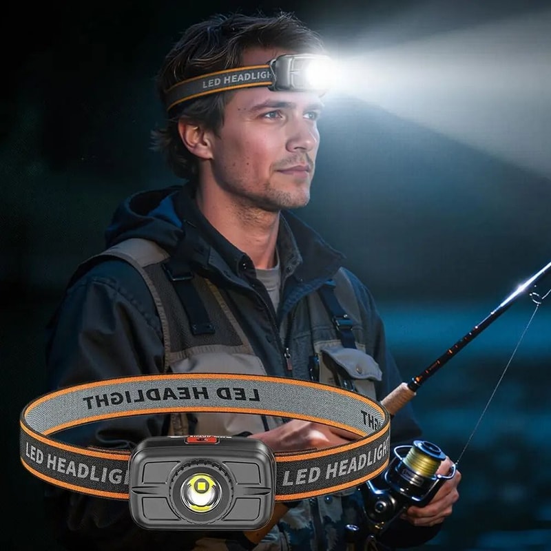 Rechargeable Mini LED Headlamp Bright Outdoor Head Mounted Light 3