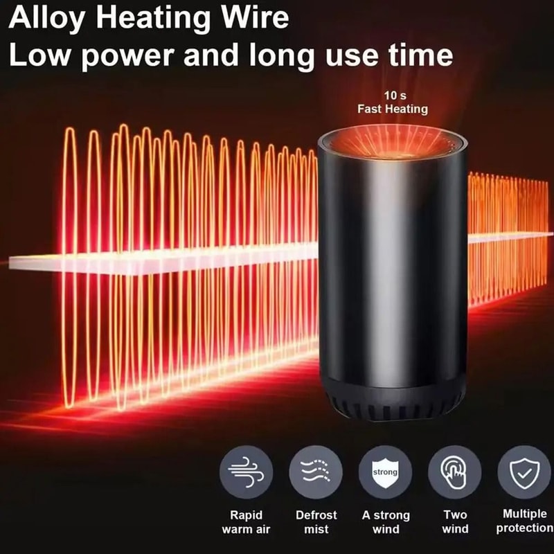 12V Portable Car Cup Heater Defogger High Power Car Heater 7