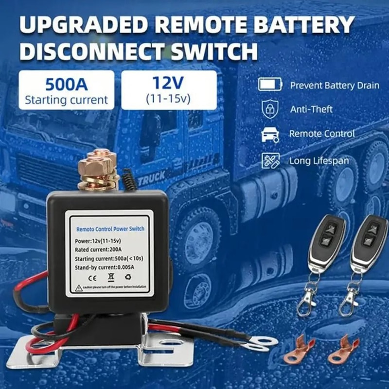 Remote Control Battery Cut Off Switch 12V 24V High Current Power Disconnect Relay 3