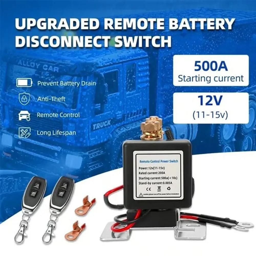Remote Control Battery Cut Off Switch 12V 24V High Current Power Disconnect Relay 4