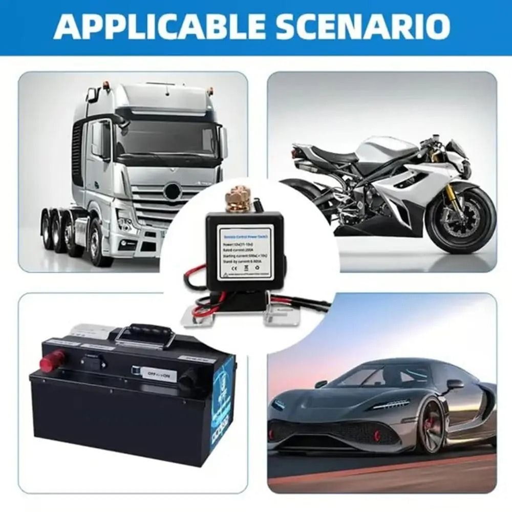 Remote Control Battery Cut Off Switch 12V 24V High Current Power Disconnect Relay 6