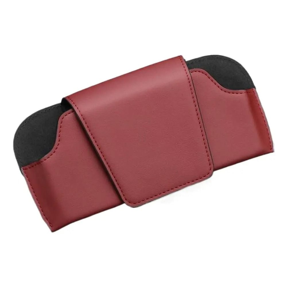 Leather Car Glasses Clip Sun Visor Sunglasses Holder Organizer 1