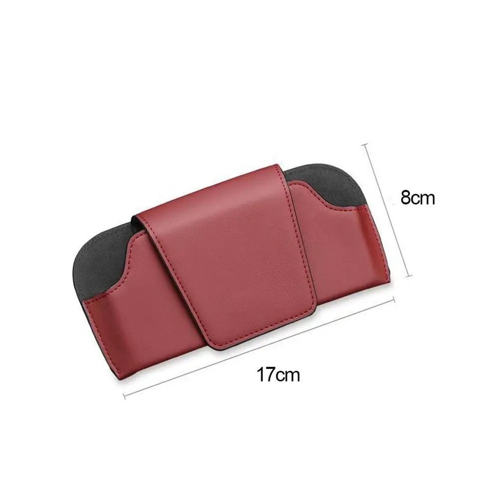 Leather Car Glasses Clip Sun Visor Sunglasses Holder Organizer 5