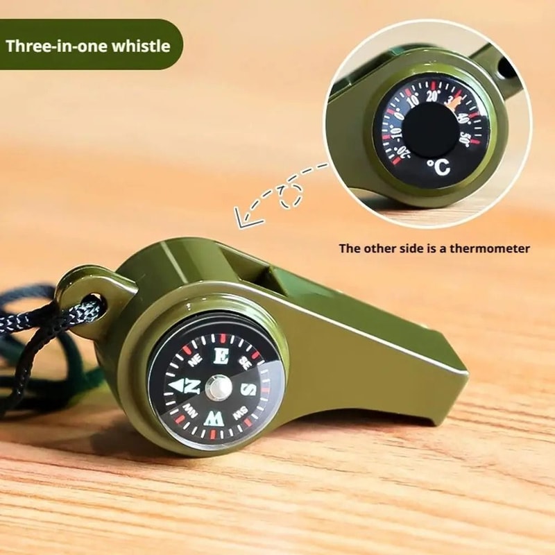 7 In 1 Outdoor Survival Whistle Emergency Compass Flashlight Tool 4