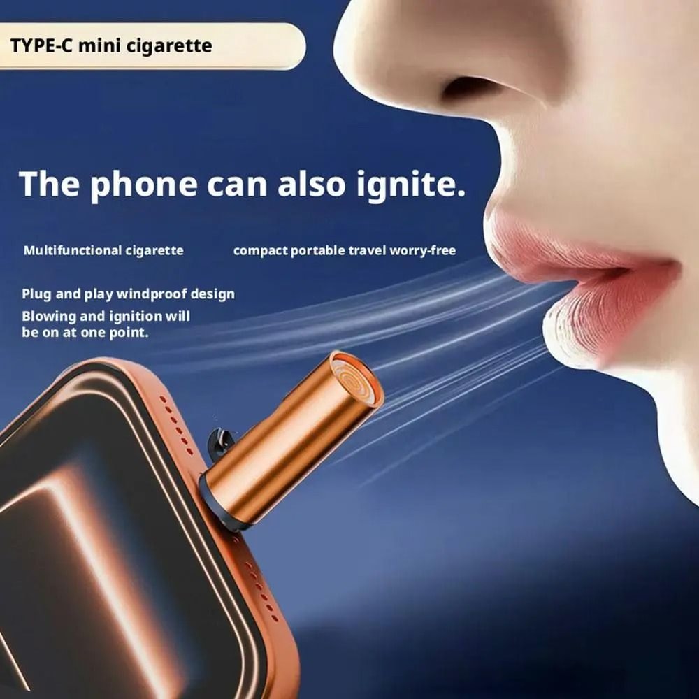 Type C Mini USB Windproof Electric Lighter Portable Tungsten Coil 9