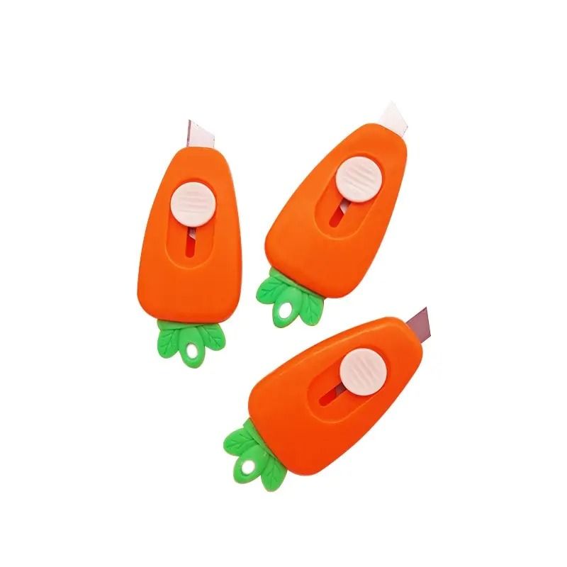 Cute Carrot Mini Utility Knife Keychain Box Cutter For Office And Crafts 2