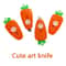 Cute Carrot Mini Utility Knife Keychain Box Cutter For Office And Crafts 6