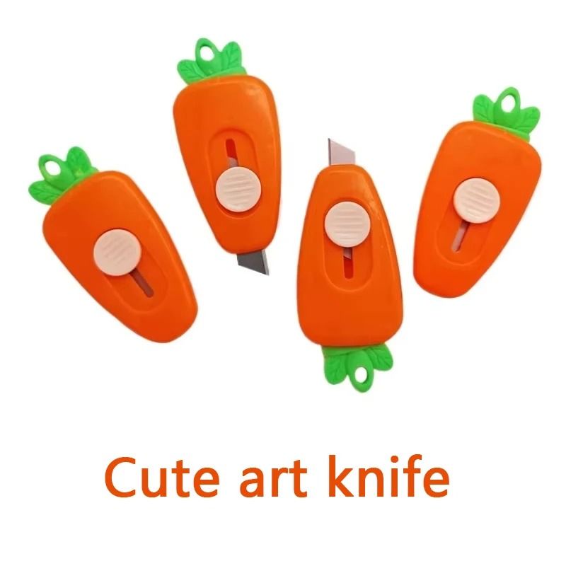 Cute Carrot Mini Utility Knife Keychain Box Cutter For Office And Crafts 6