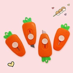 cute carrot mini utility knife keychain box cutter for office and crafts