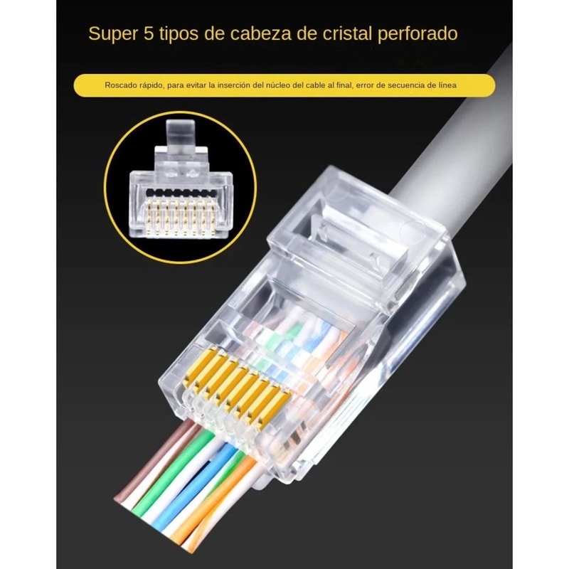 RJ45 Shielded Ethernet Connectors Cat6 Cat5e Gold Plated Network Plugs 100PCS 3