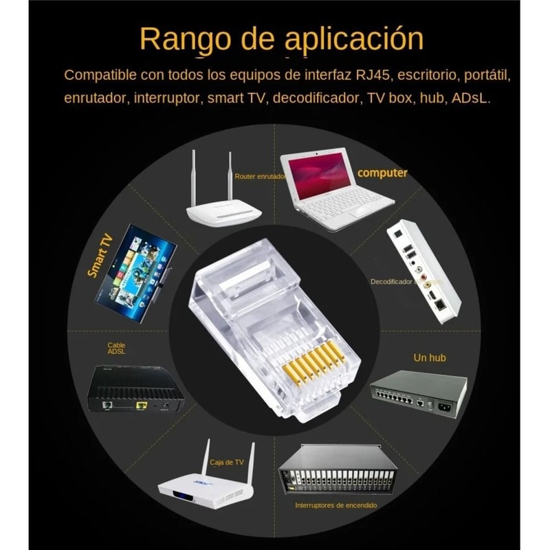 RJ45 Shielded Ethernet Connectors Cat6 Cat5e Gold Plated Network Plugs 100PCS 4