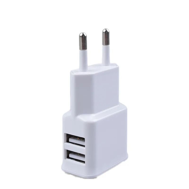 EU Plug Dual USB Wall Charger 5V 2A Fast Charging Travel Adapter 4