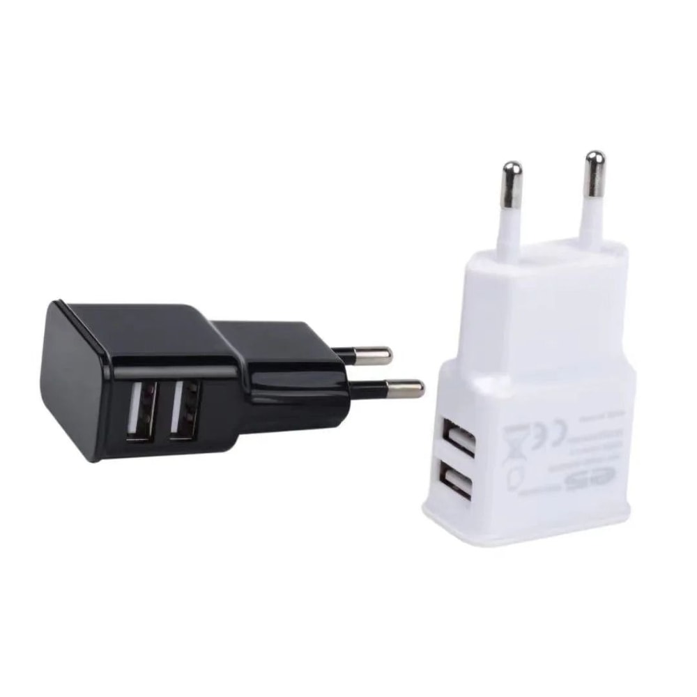 EU Plug Dual USB Wall Charger 5V 2A Fast Charging Travel Adapter 0