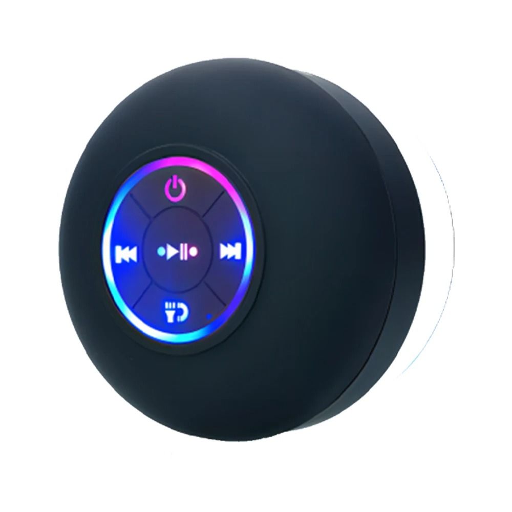 Waterproof Bluetooth Speaker With LED Lights Suction Cup Portable Design 0