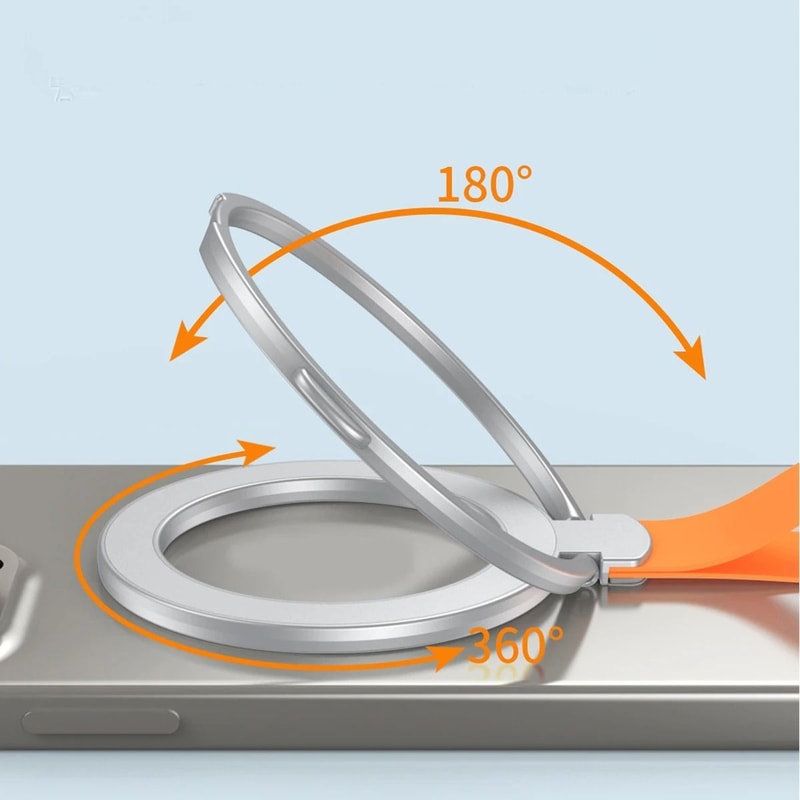 Magnetic Phone Ring Stand Holder With Strap For MagSafe IPhone 8