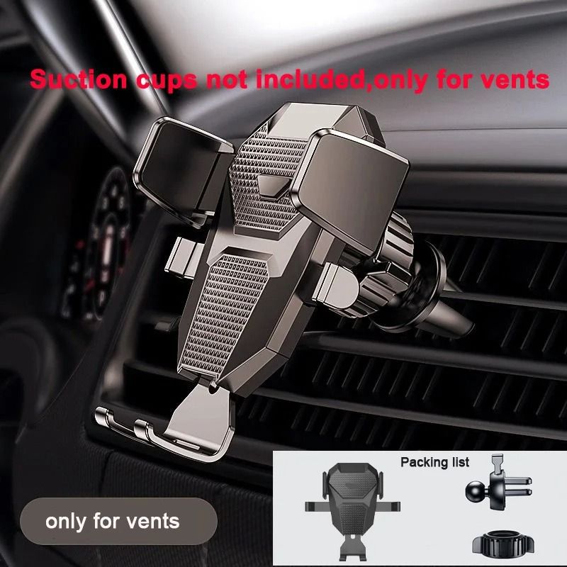 Car Phone Holder Air Vent Clip Mount With Suction Support Universal Fit 2