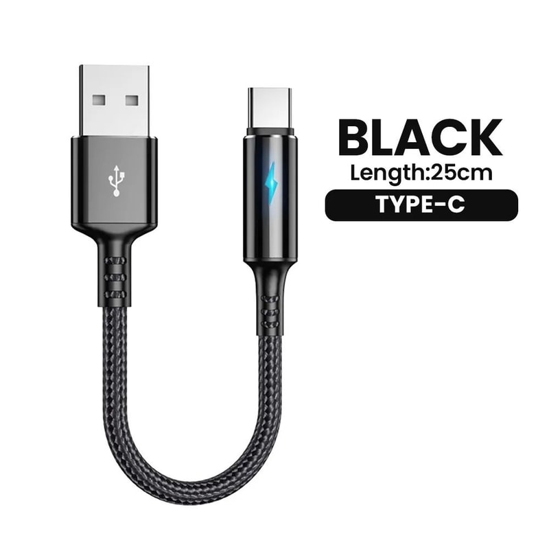 Short USB Charging Cable 025m Fast Charging Data Cord Type C Micro USB 2