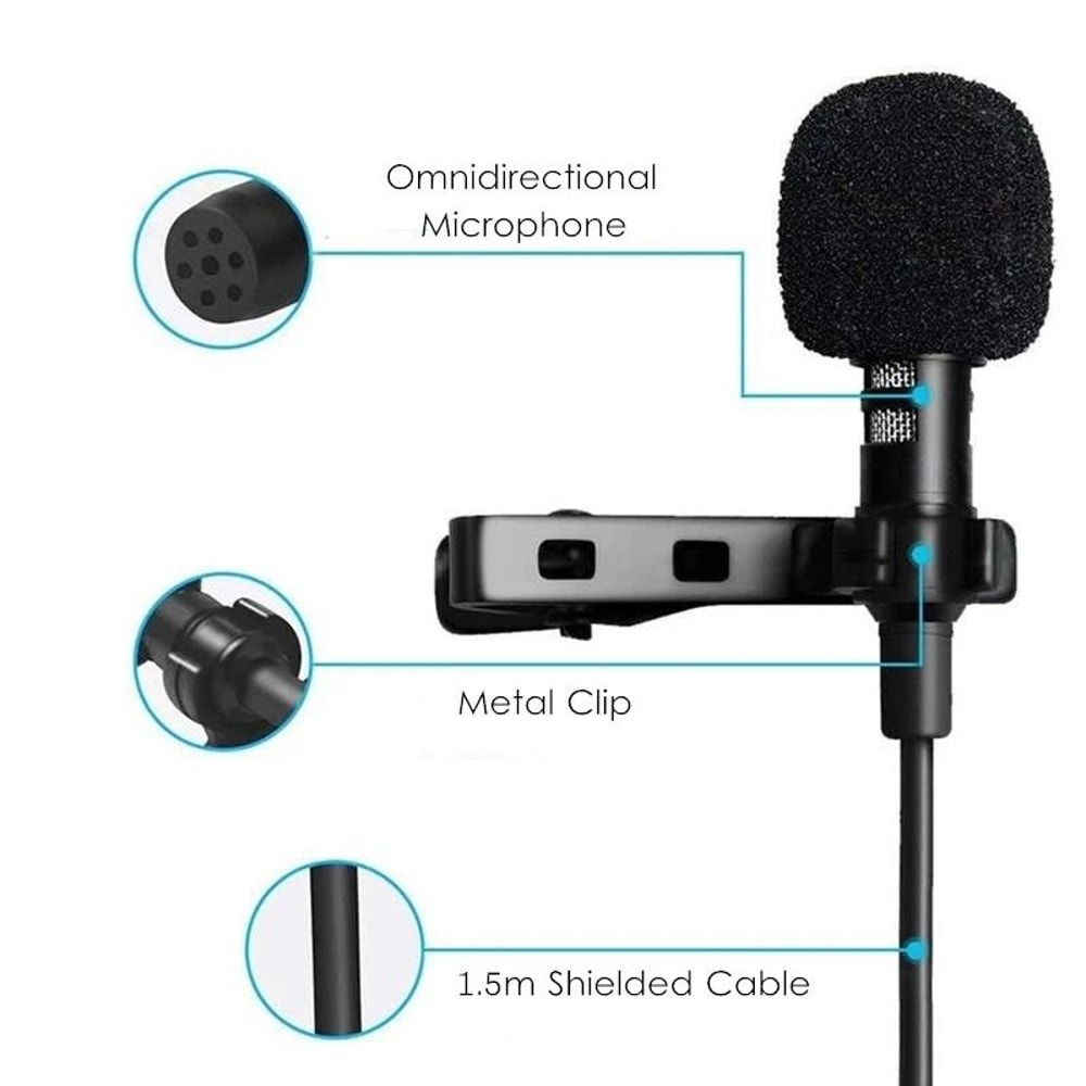 Clip On USB Condenser Lavalier Microphone With Type C And 35mm Jack 6
