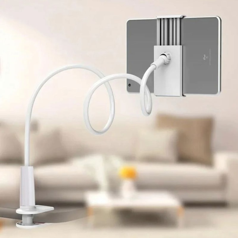 Flexible Gooseneck Tablet Holder Stand With Clamp For Bed And Desk 4