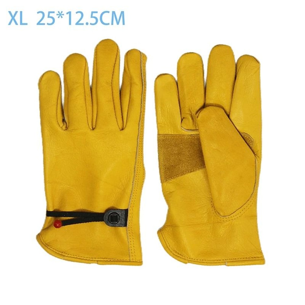 Cowhide Leather Work Gloves For Motorcycle Riding Cycling And Safety 3