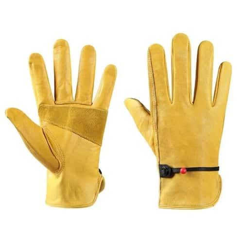 Cowhide Leather Work Gloves for Motorcycle Riding Cycling and Safety