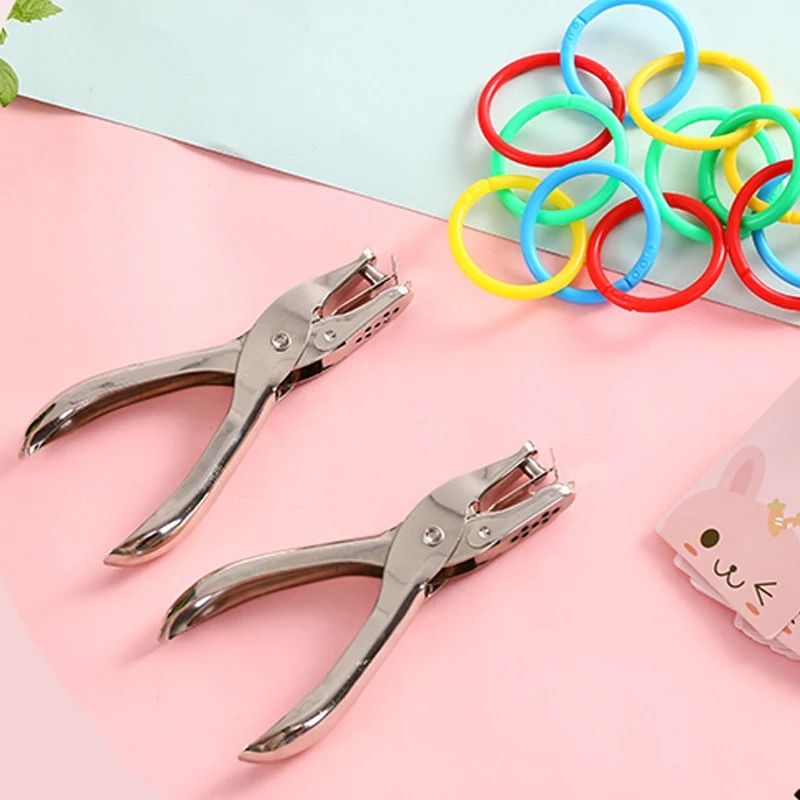 Handheld Metal Hole Punch Pliers 6mm Round Paper Punch Tool 4