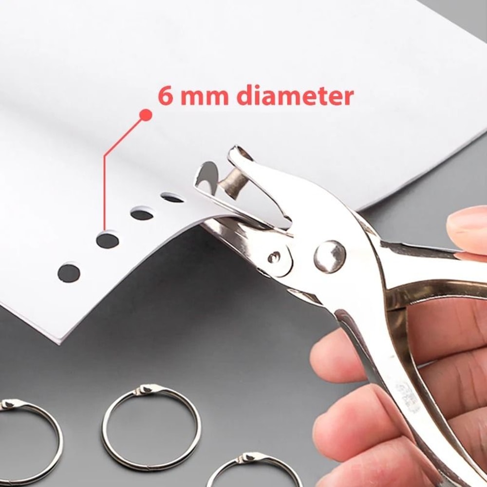 Handheld Metal Hole Punch Pliers 6mm Round Paper Punch Tool 6