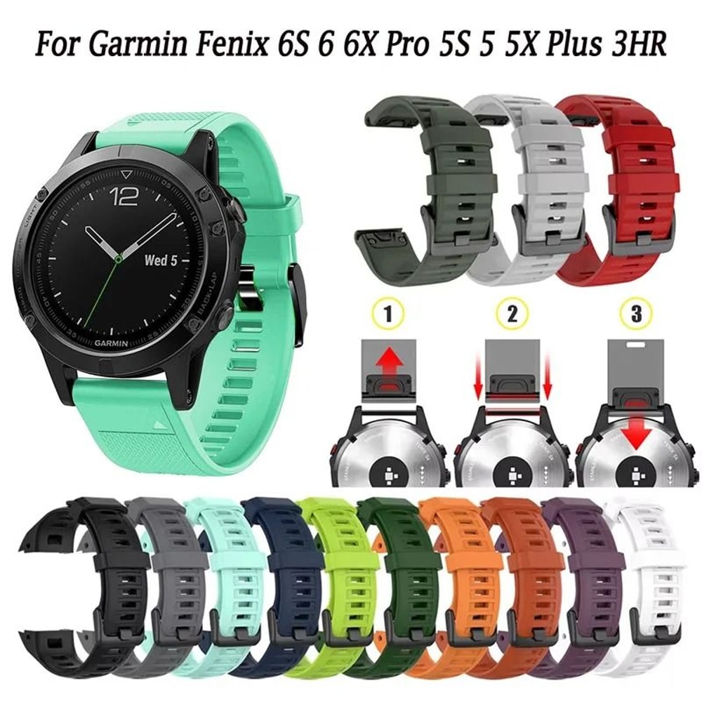 Silicone Smart Watch Band For Garmin Fenix 20mm 22mm 26mm 0