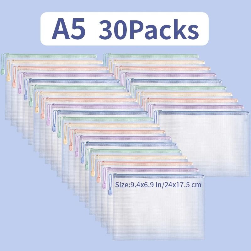 Waterproof Mesh Zipper Document Folder A4 A5 Storage Pouch 4