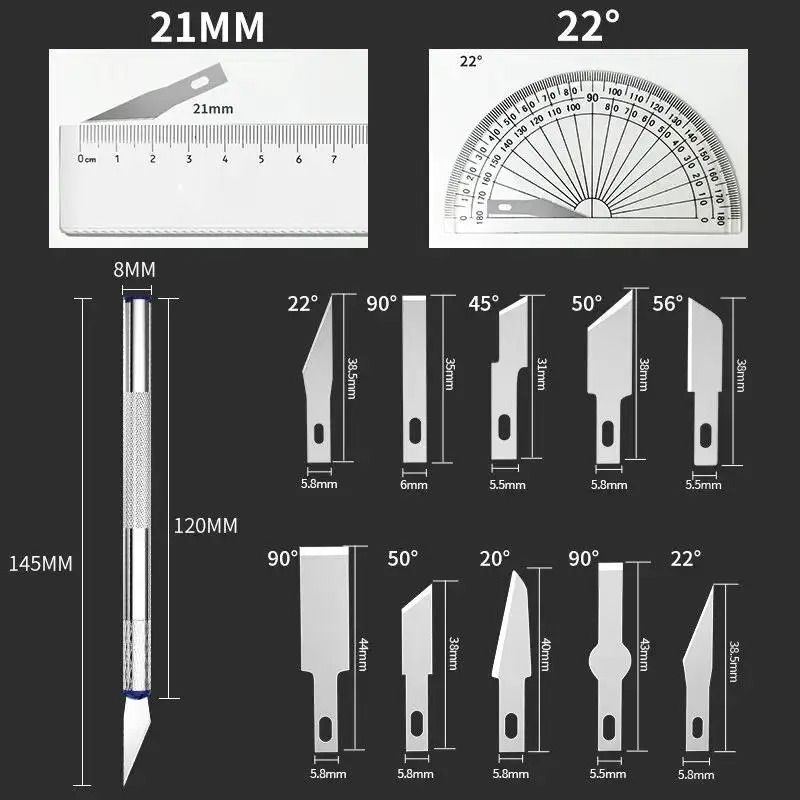 Precision Metal Craft Knife Set Non Slip Scalpel Tools For Arts And Engraving 5