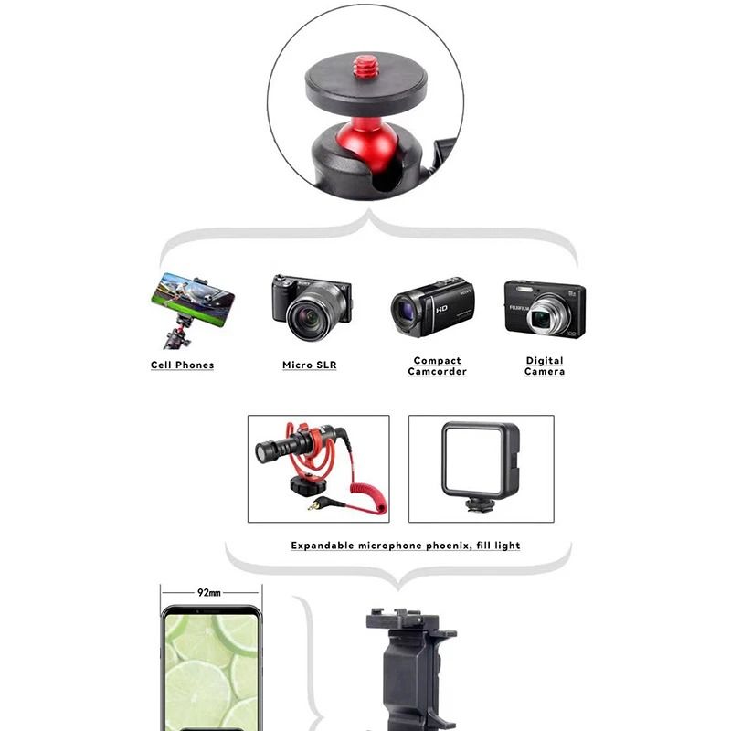 MT 08 Mini Tripod With 360 Degree Ball Head And Cold Shoe Mount 5