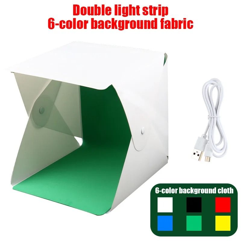 Portable Photo Light Box Studio With LED Lights And Color Backdrops 1