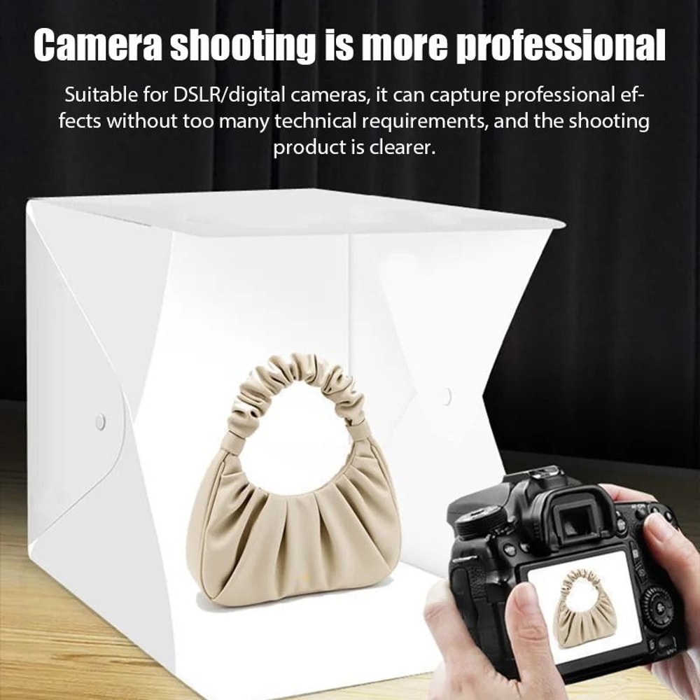 Portable Photo Light Box Studio With LED Lights And Color Backdrops 3