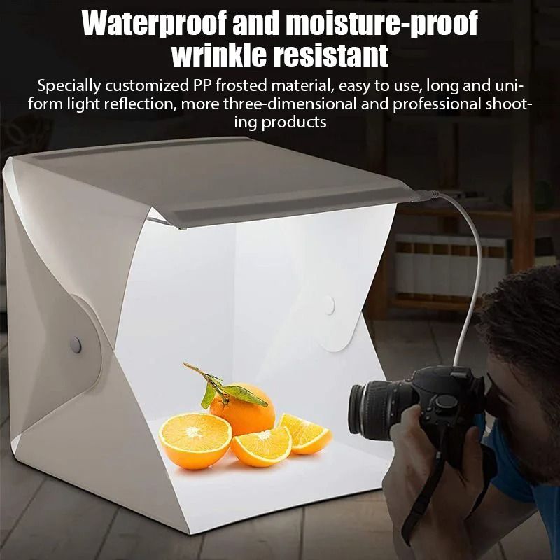 Portable Photo Light Box Studio With LED Lights And Color Backdrops 4