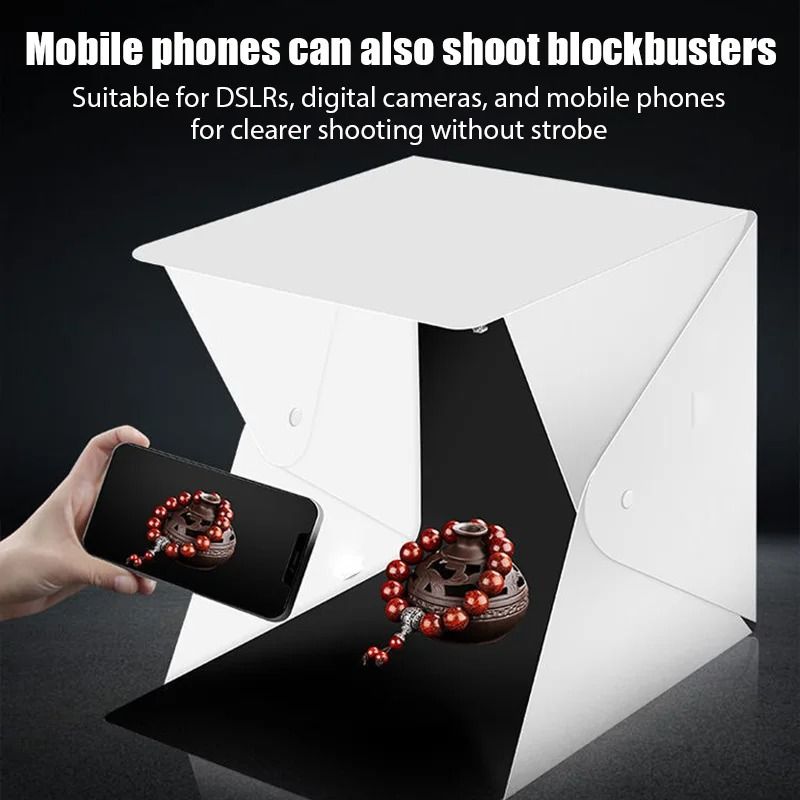 Portable Photo Light Box Studio With LED Lights And Color Backdrops 6