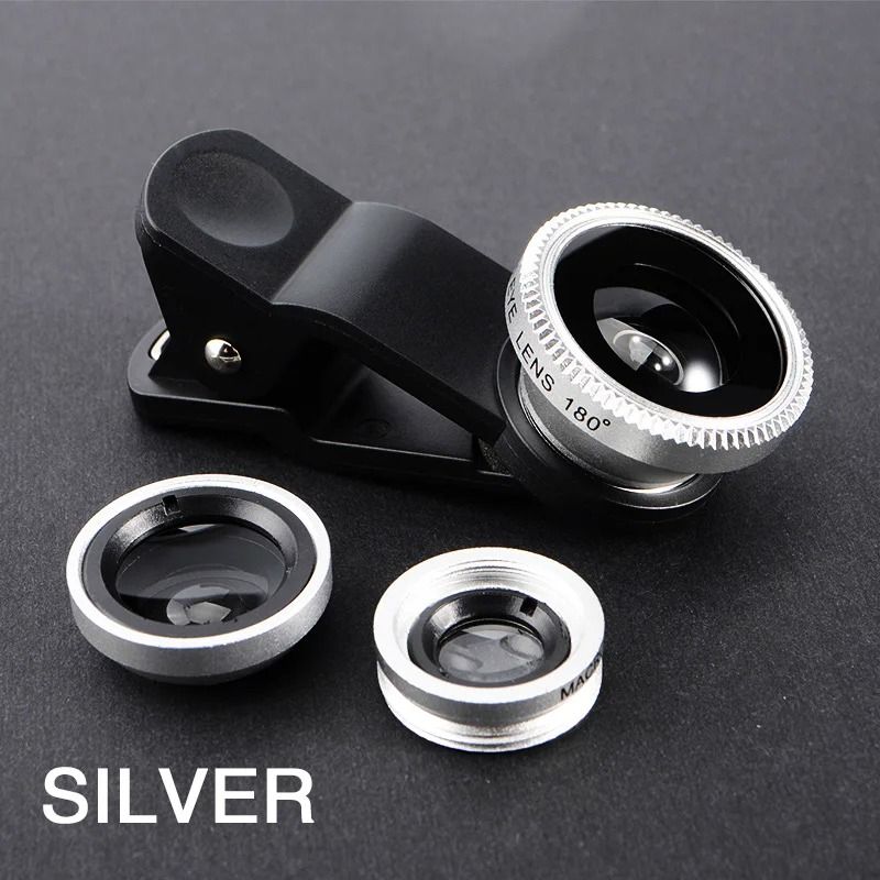 3 In 1 Phone Camera Lens Kit Fisheye Wide Angle And Macro With Clip 2