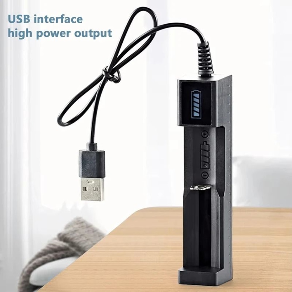 Universal Single Slot Lithium Battery Charger For 18650 26650 14500 4