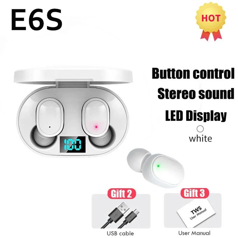 E6S TWS Wireless Bluetooth Earbuds With LED Display And Noise Reduction 3