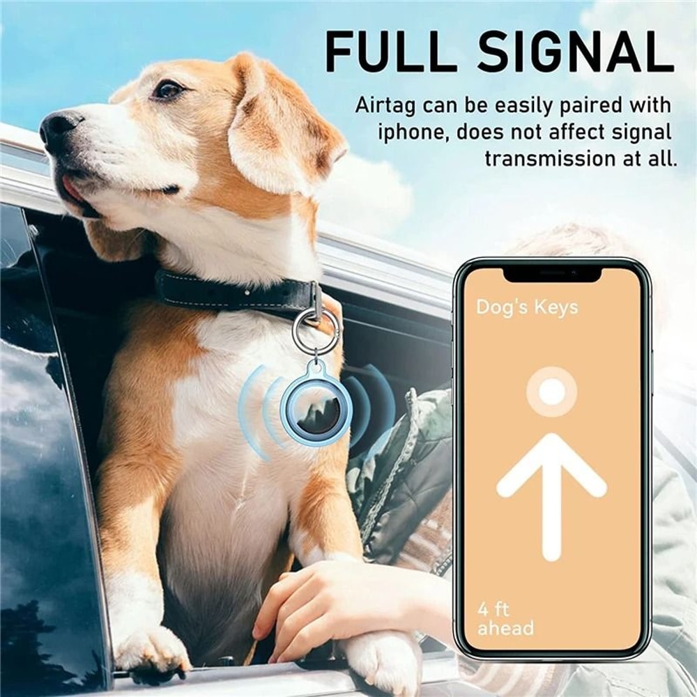 Waterproof AirTag Case Transparent TPU Cover With Keychain For Pets And Keys 6