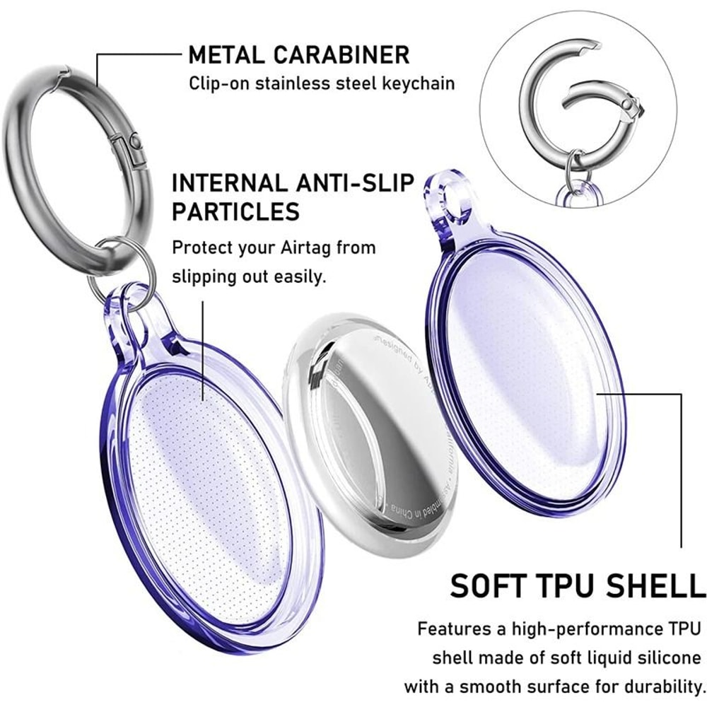 Waterproof AirTag Case Transparent TPU Cover With Keychain For Pets And Keys 11