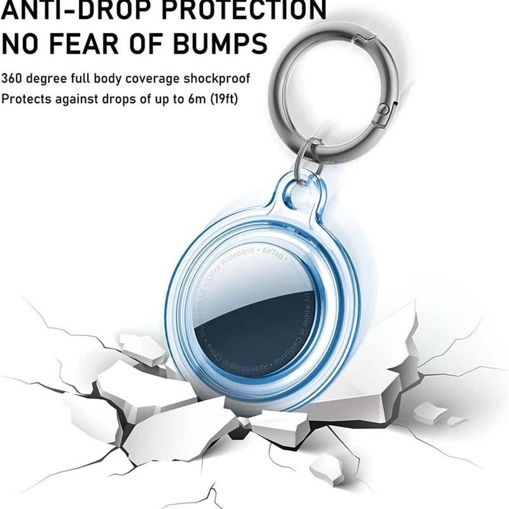 Waterproof AirTag Case Transparent TPU Cover With Keychain For Pets And Keys 7