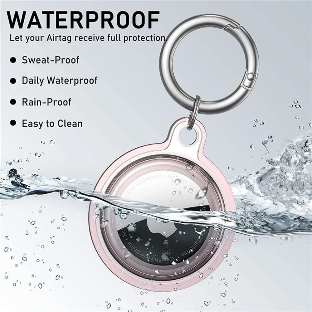 Waterproof AirTag Case Transparent TPU Cover With Keychain For Pets And Keys 9