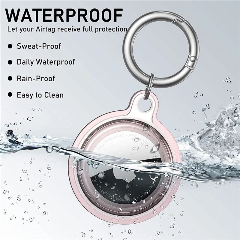Waterproof AirTag Case Transparent TPU Cover With Keychain For Pets And Keys 9