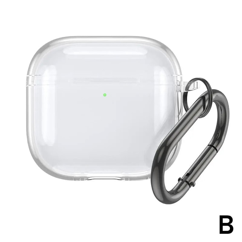 Transparent AirPods 4 Case Shockproof TPU Silicone Cover With Keychain 2