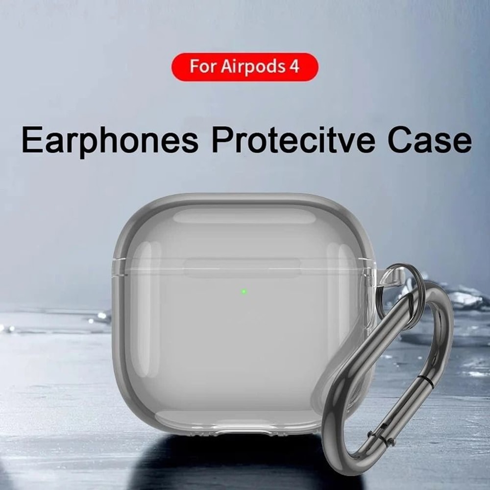 Transparent AirPods 4 Case Shockproof TPU Silicone Cover With Keychain 10
