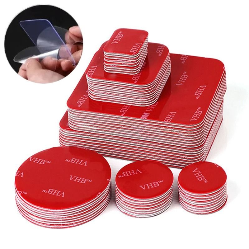 10PCS Transparent Double Sided Tape Strong Traceless Waterproof Mounting Strips 0