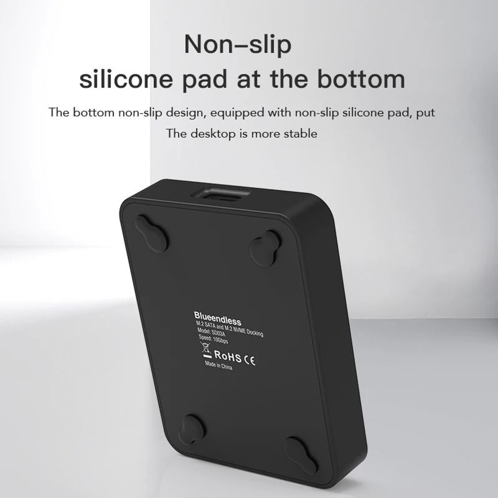 Blueendless M2 NVMe SSD Enclosure 10Gbps External SSD Case USB Storage Dock 4