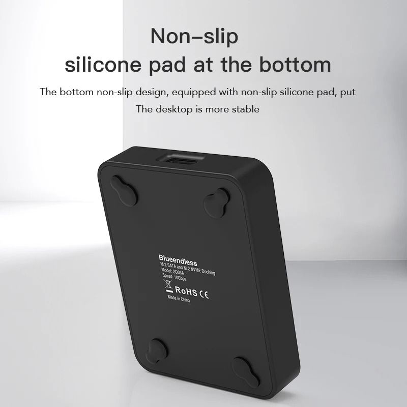 Blueendless M2 NVMe SSD Enclosure 10Gbps External SSD Case USB Storage Dock 4