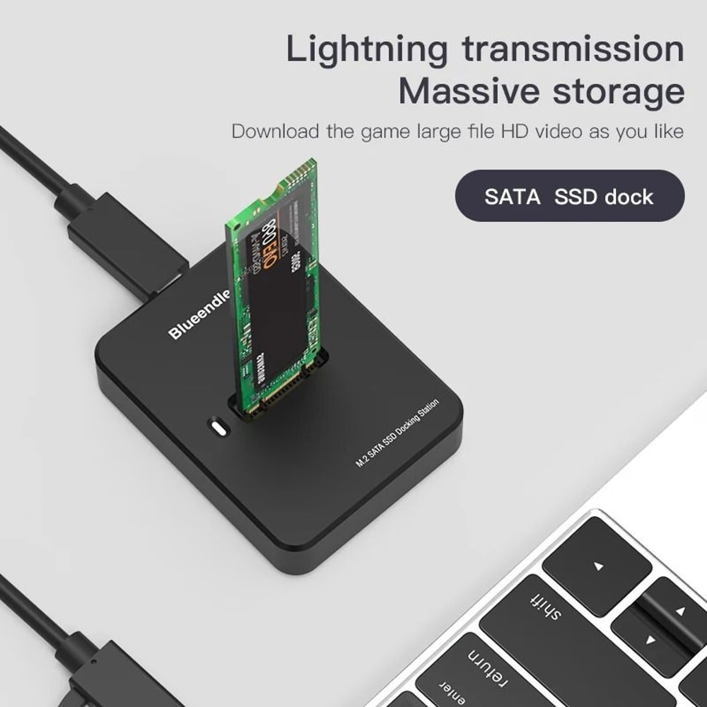 Blueendless M2 NVMe SSD Enclosure 10Gbps External SSD Case USB Storage Dock 6