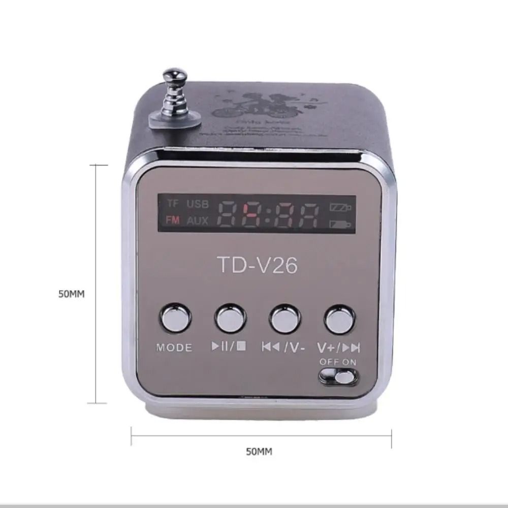 TDV26 Mini FM Radio Speaker MP3 Music Player Speaker With SD TF Card Support 2